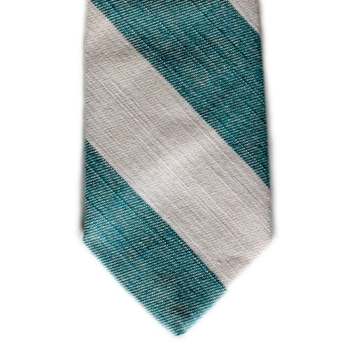 Evergreen and Cream Denim Tie