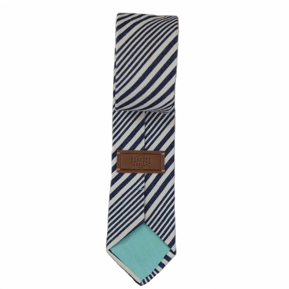 Navy and Cream Denim Stripe Tie