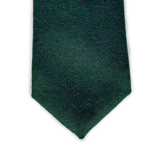 Forest Green Wool and Denim Tie
